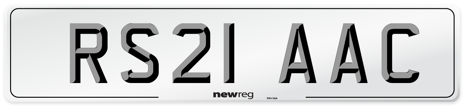 RS21 AAC Number Plate from New Reg